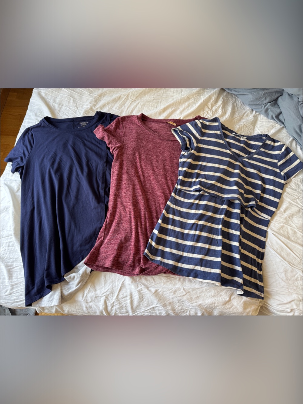 3 Women's nursing breastfeeding shirts medium short sleeve